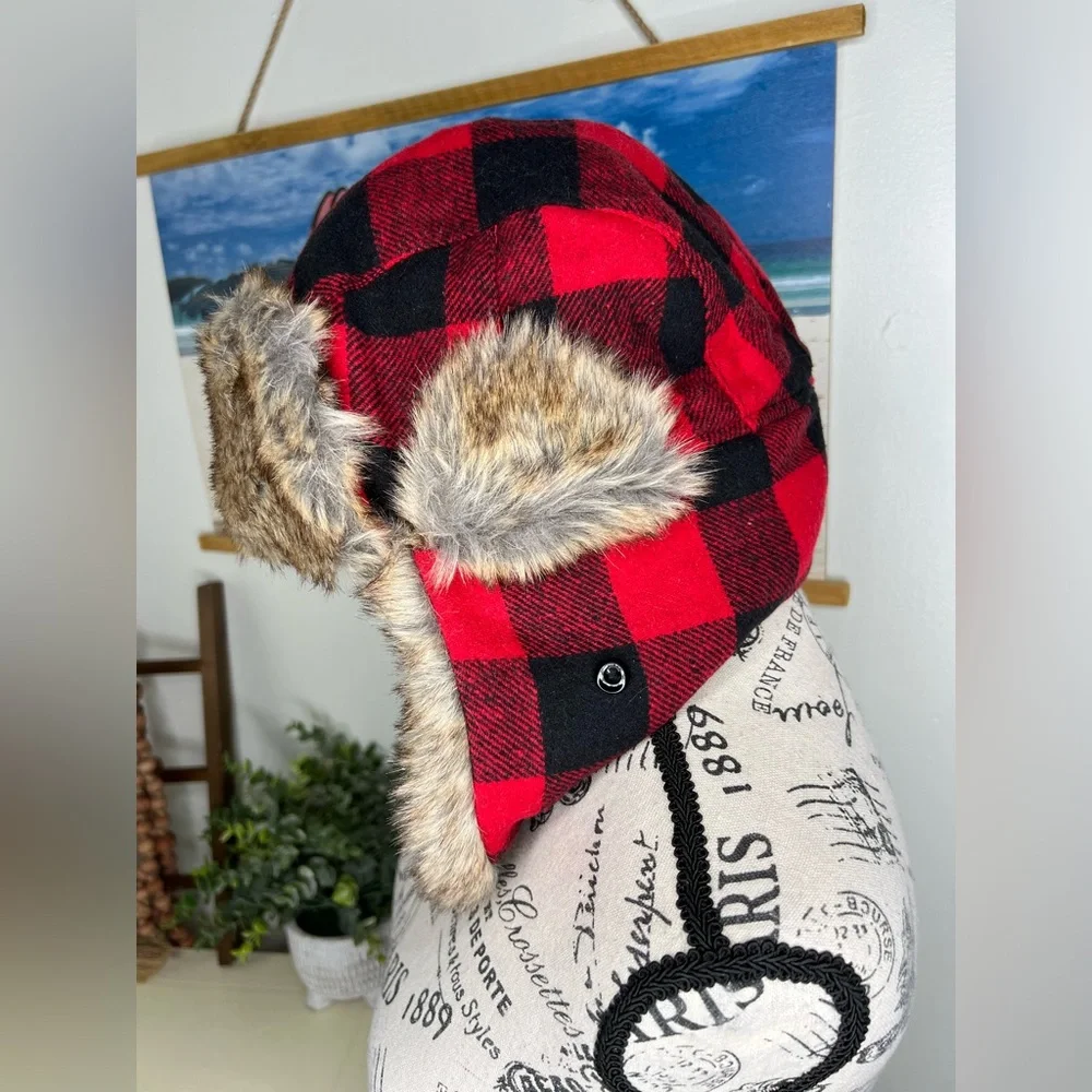 Brand New-KBETHOS Lumberjack Plaid Aviator Trapper Hat